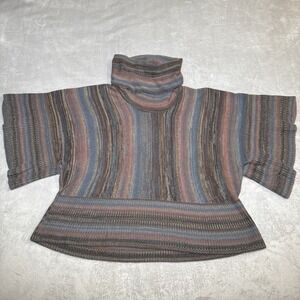 John Mark Sweater Womens‎ L/XL Multicolor Turtleneck Oversized Relaxed Striped